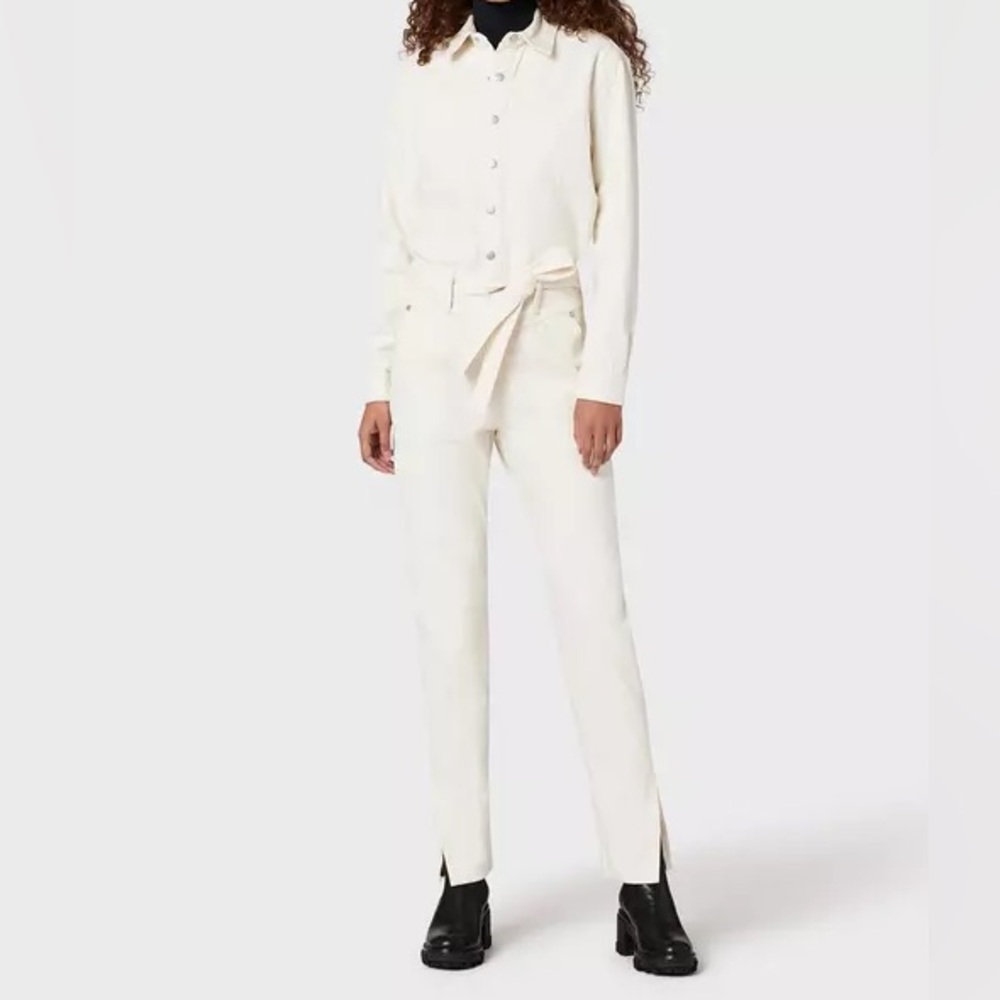 Rag and bone Mia white denim jumpsuit small
